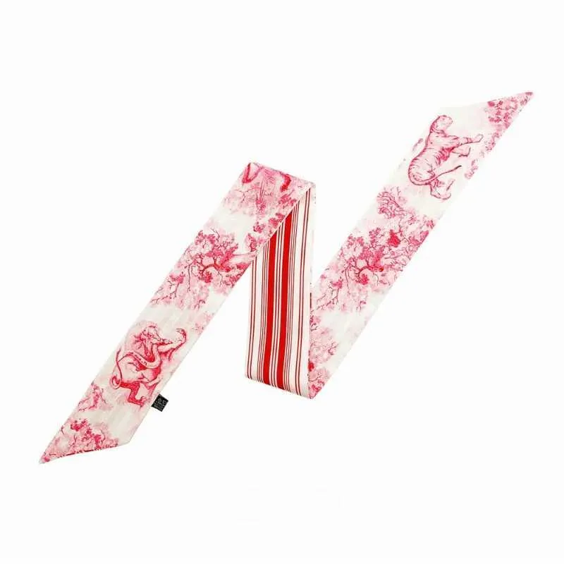 Handgemoolt Bëschdéier Duebelschicht Twill Seid Täsch Handtasche Grëff Band Hoer Kappband Halsschal Moud Kaddo Y241121_voghion.com