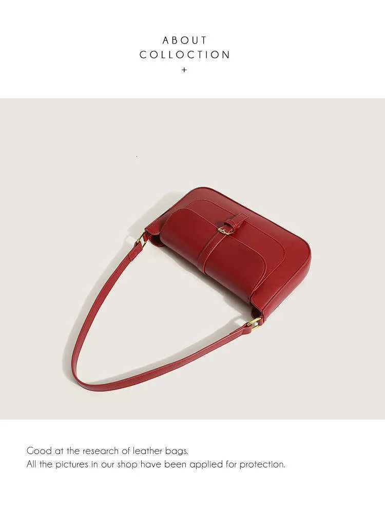 Rote Leder Schulter Mode Handtaschen Für Frauen 2024 Designer Kleine Weibliche Taschen Damen Geldbörse_voghion.com