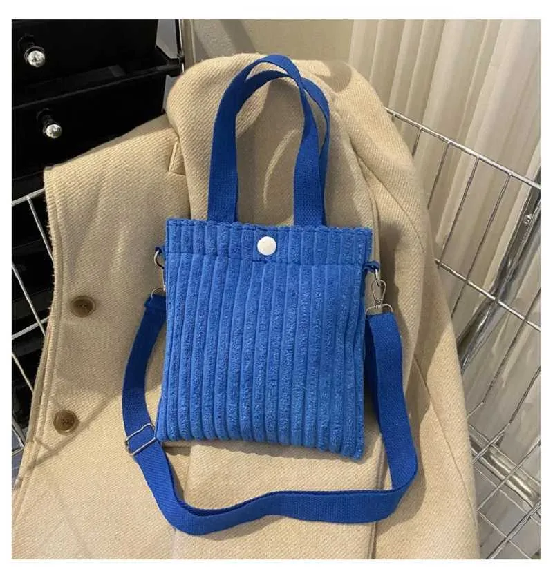 Modieuze mini corduroy bucket bag dames schouder- en tas_voghion.com