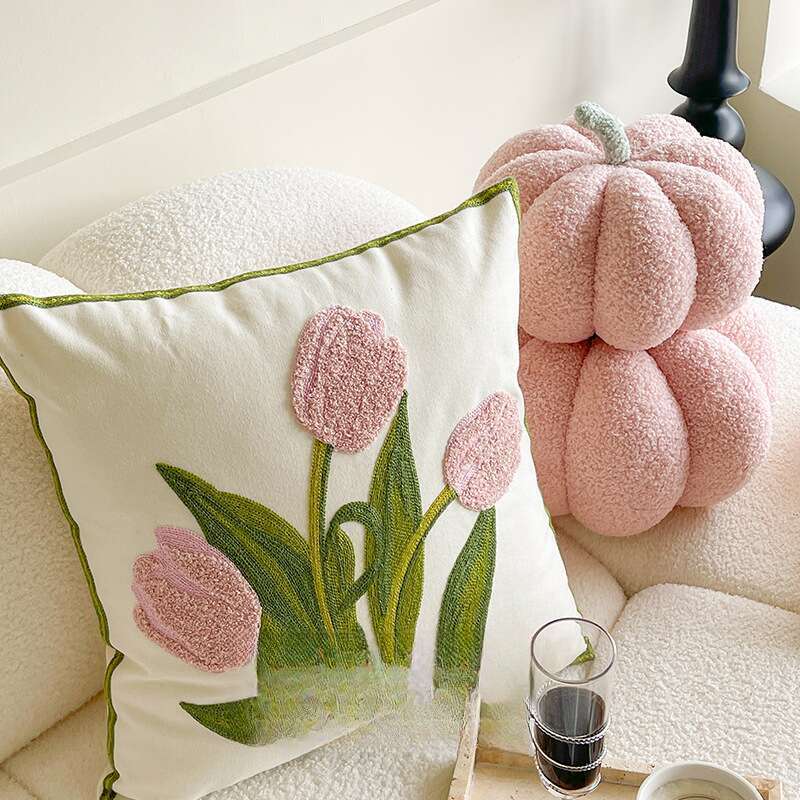 Tulip Cute Living Room Sofa Cushion Headrest Cushion Set_voghion.com