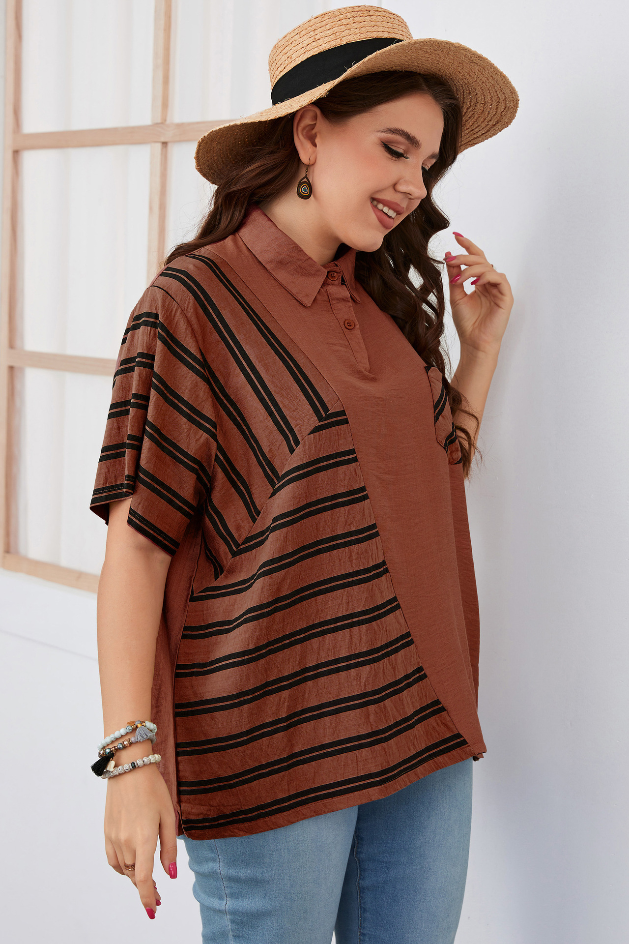 Women's loose shirt large size women's clothing_voghion.com