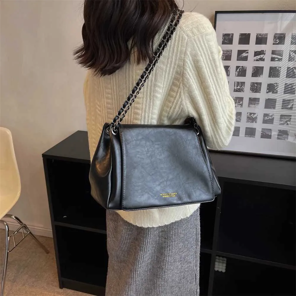 MOODS Retro Tašky přes rameno Pro Ženy 2023 Designová Kabelka Elegantní Řetízek Měkká PU Kůže Velká Kapacita Crossbody Messenger_voghion.com
