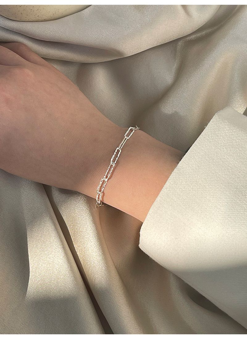 Quadratisches Auto Wer schimmert Sier weiblicher Handschmuck Kreatives Nischendesign Persönlichkeitsarmband_voghion.com