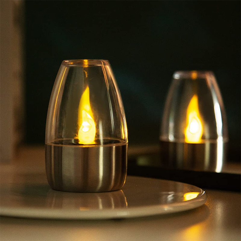 2/5/10 stk. Solcelledrevne flammeløse stearinlys LED-fyrfadslys Batteridrevne fyrfadslys til bryllup, fødselsdagsfest, dekoration_voghion.com
