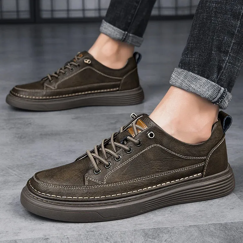 Abnkarwin Homens Couro Casual Sapatos Baixos Clássico Moda Primavera Verão Outono Inverno Tamanho Grande 47 240702_voghion.com
