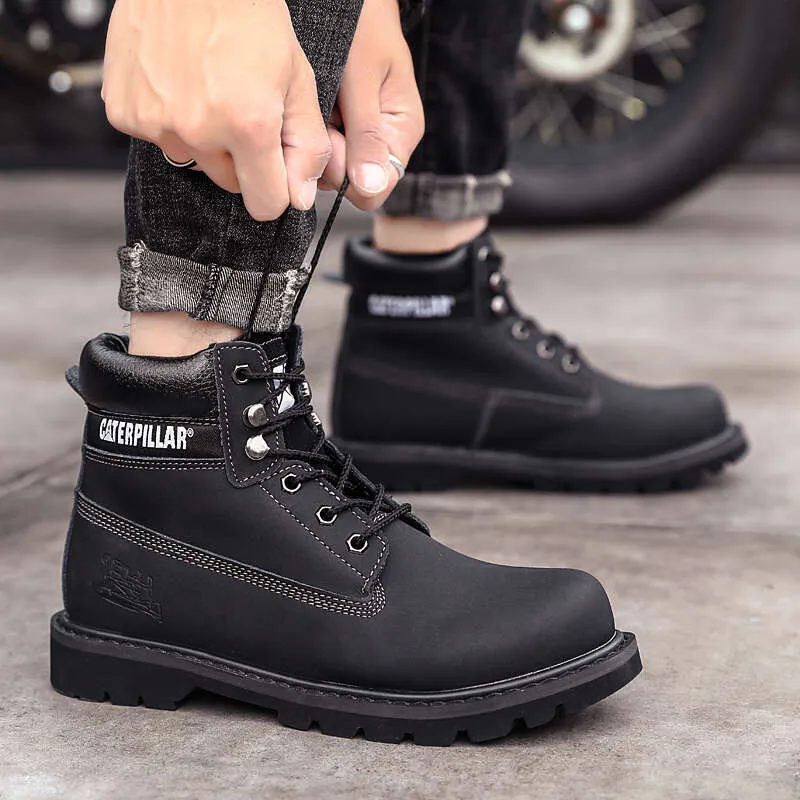Echtes Leder Herren Damen Winter Knöchel Militär Trekking Schnee Gelb Designer Taktische Stiefel Outdoor für Männer Arbeitsschuhe_voghion.com