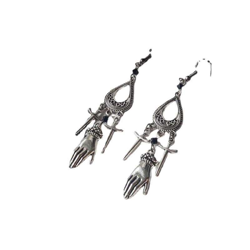 Gioielli e accessori Orecchini a forma di spada antica di palma Orecchini a gancio per le orecchie Gioielli Vendite calde Orecchini semplici in stile casual_voghion.com