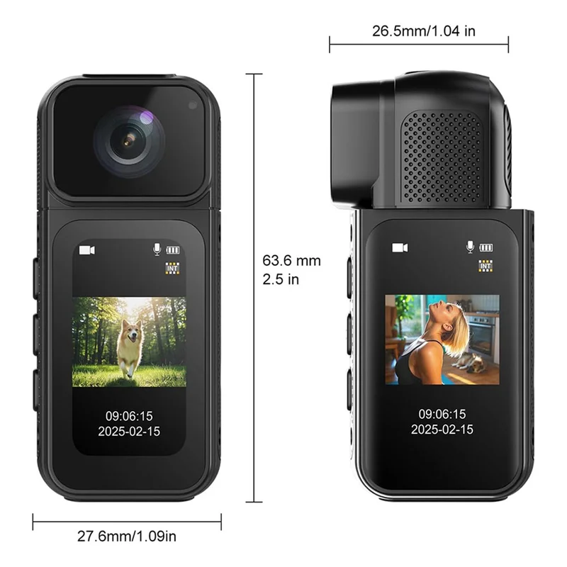 Ultra HD 2.7K minicamera 1,47-inch HD-scherm Draagbare kleine digitale videorecorder Draadloze wifi-actiecamera voor dagelijkse opnames van fietsen en huisdieren_voghion.com