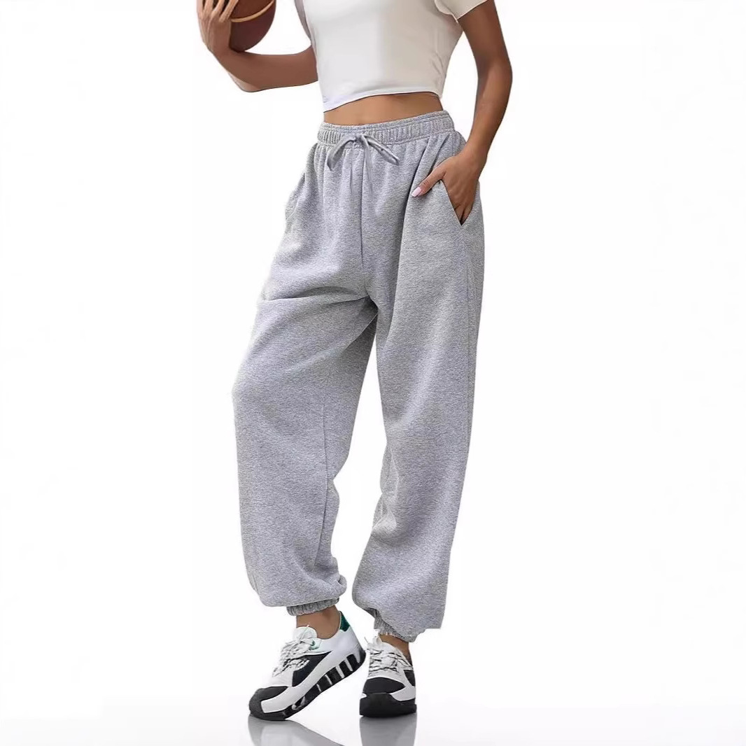 Women’s Casual Jogger Pants With Drawstring Waist & Side Pockets – Lightweight Polyester Lounge Sweatpants For Women (Black, Gray)