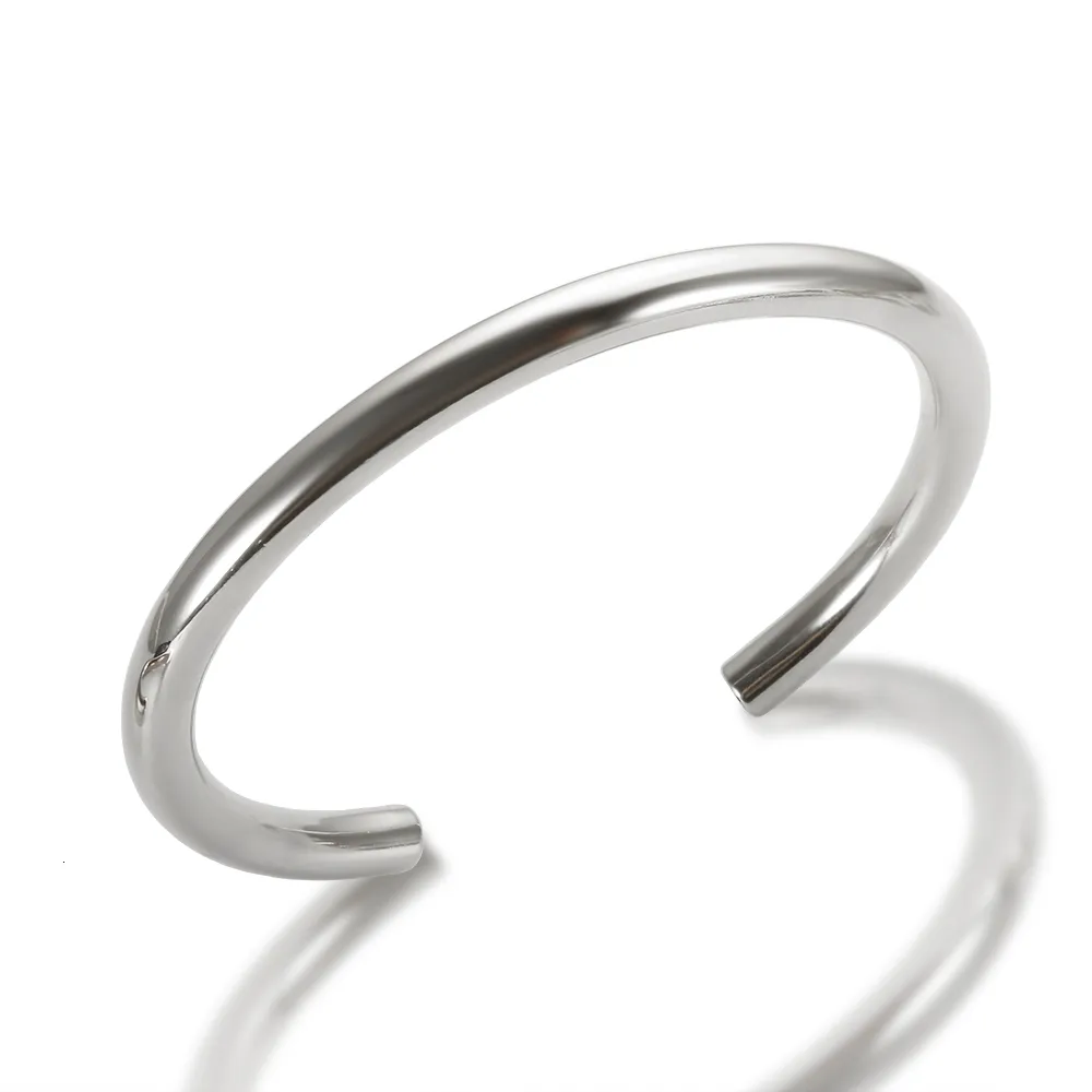 Braccialetto a tubo spesso per donna Bracciale a polsino in acciaio inossidabile Hiphop Cavo placcato oro Moda all'ingrosso Gioielli Pulseras_voghion.com