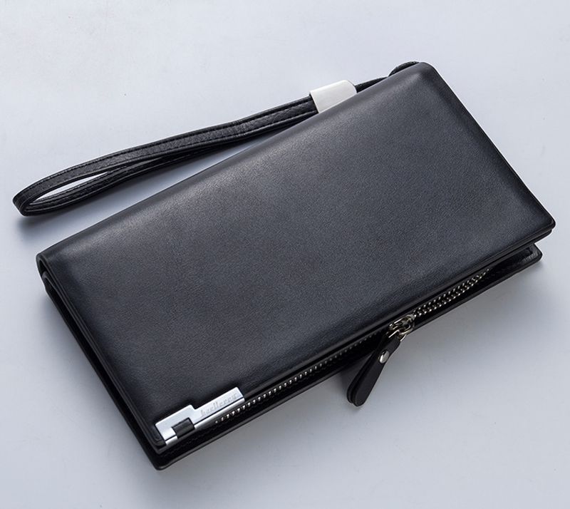 baellerry New Men's Long Multi-functional Business Casual Buckle Zipper Clutch Large Capacity_voghion.com