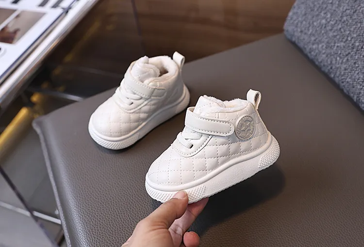 Littlesprouts Baumwollstiefel für Kinder, warm, für den Winter, neue Plüschstiefel für Jungen und Mädchen, verdickte weiche Sohle, rutschfeste Kleinkinderschuhe, Größe 16–26_voghion.com