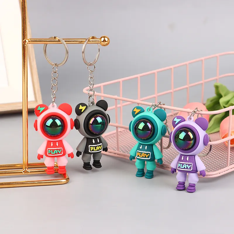1PC Schmuck Zubehör Geschenke Cartoon Beleuchtung Schlüsselanhänger Astronaut Violent Bär Kaninchen Puppe Auto Rucksack Dekorationen_voghion.com
