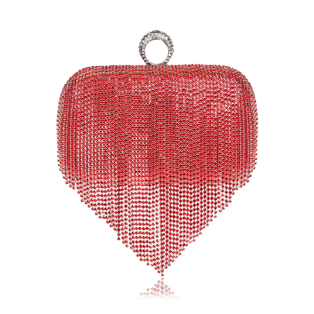 Rhie Tassels Ring Clutch Sac à main de soirée Bg Dia Sac à main de fête de mariage pour femmes Sac à bandoulière en chaîne 240823_voghion.com