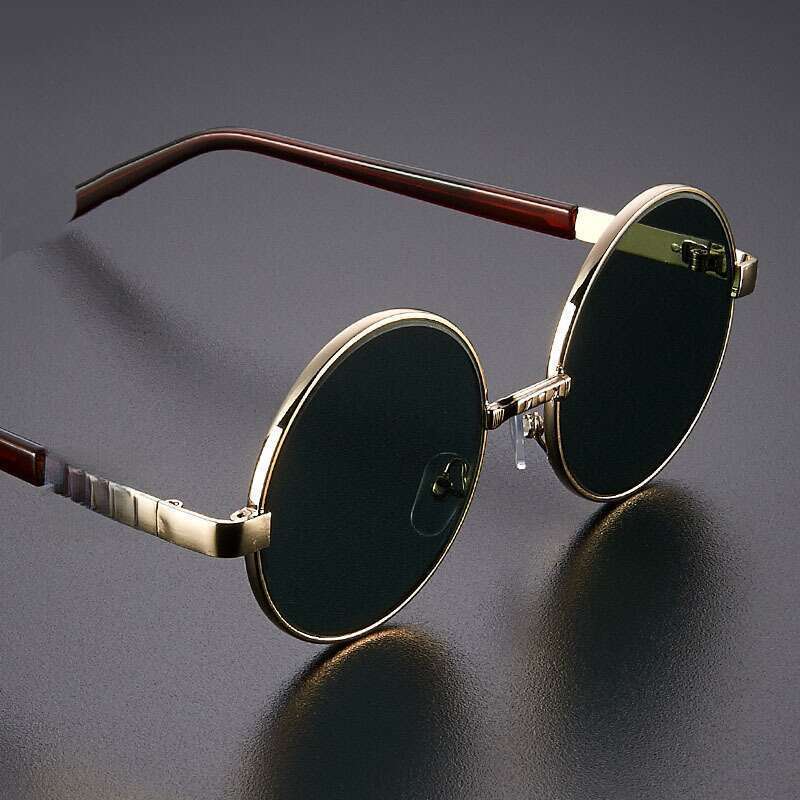 Lenti piatte in cristallo rotondo, montature rotonde non graduate, occhiali da sole per uomo e donna_voghion.com