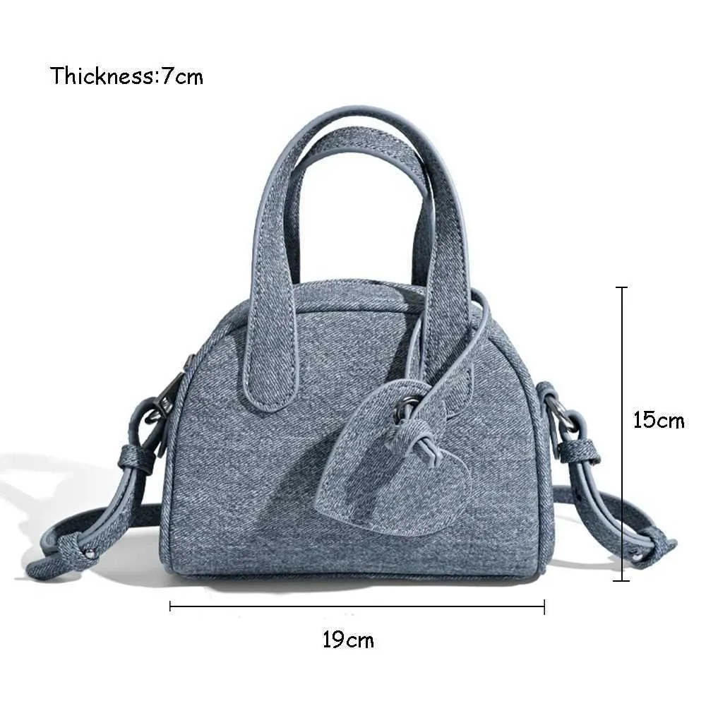 Strukturierte Damen-Denim-Handtaschen, solide, große Kapazität, lässige Schultertasche, weibliche Pendeltasche, vielseitige Umhängetasche, Jeans_voghion.com