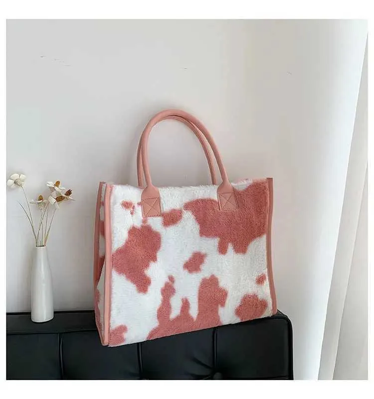 Leopardmönstrad handväska Modern för kvinnor Pendling Plyschväska Designerväskor Handväskor Bolsos De MujerC241031_voghion.com