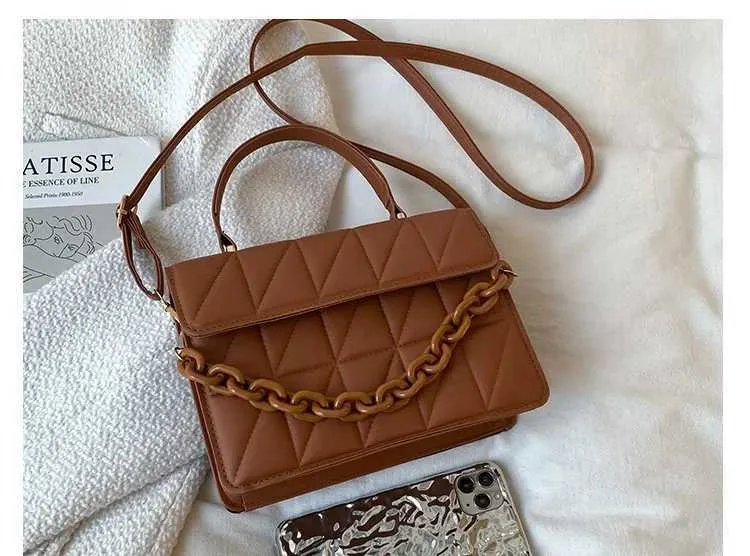 Gesteppte Umhängetasche Für Damen Mit Kette Als Schultertasche_voghion.com