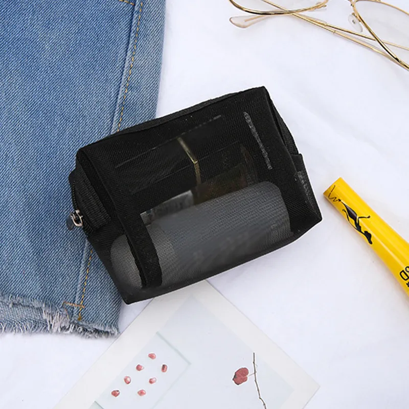 Tragbare Mesh-Kosmetiktasche für Frauen, Reise-Reißverschluss, Make-up, transparente Kosmetik-Organizer, Wasch- und Toilettenartikel, Schönheits-Aufbewahrungstasche_voghion.com