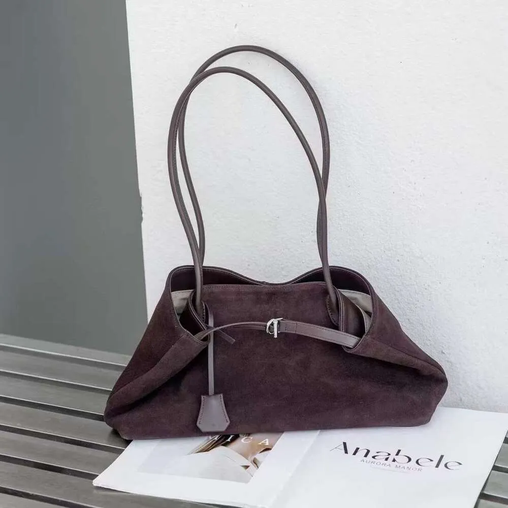 New All-Match Shape Change Design Large Tote Coffee Matte Real Suede Leather Women Shoulder Bag High-End Travel Handbag_voghion.com