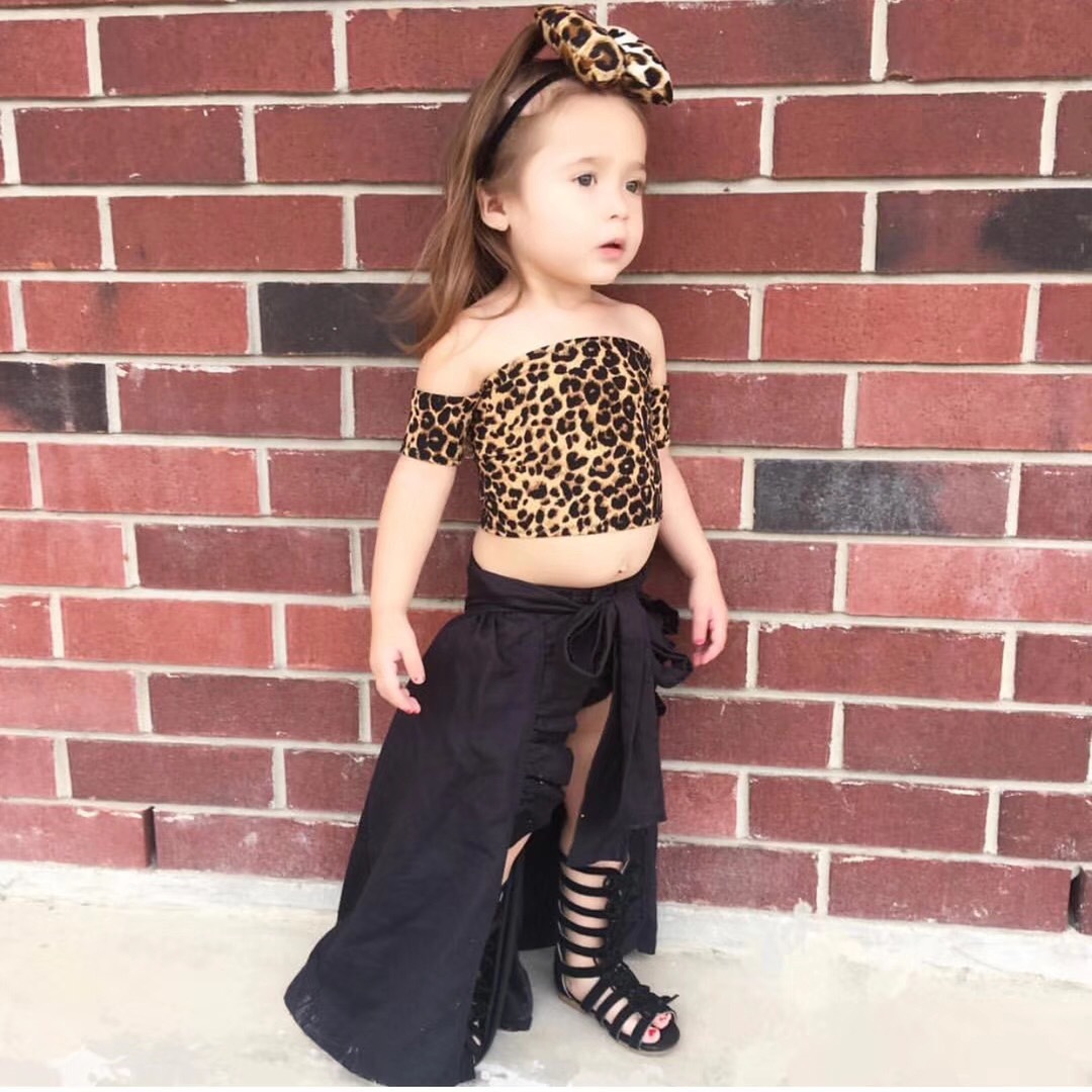 Mutter & Kinder kinder kleidung für mädchen leopard print korsett schwalbenschwanz rock vier-stück kinder anzug für mädchen_voghion.com