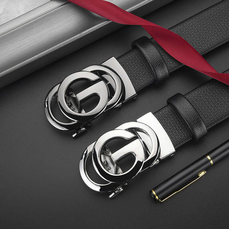 Herrengürtel aus Lederlegierung mit automatischer Schnalle, Wenzhou G-Buchstabe, modischer High-End-Casual-Rindsledergürtel_voghion.com