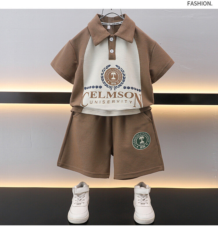 Mother&Kids guttesommer-polo-skjortesett for barn, pene, avslappede, trendy barneklær_voghion.com