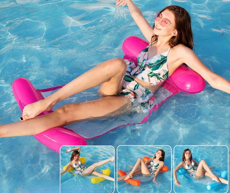 Essential For Water Relaxation: New Folding Backrest Clip Net, Inflatable Lounge Chair Floating Bed Super Practical_voghion.com