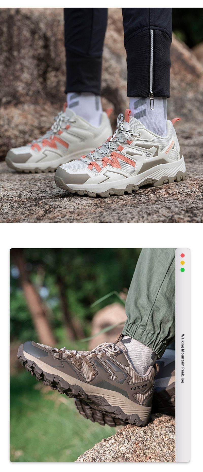 Wanderschuhe für Paare, weiche Unterseite, atmungsaktive Wanderschuhe, Cross Country, Outdoor, Damen, Übergröße,_voghion.com
