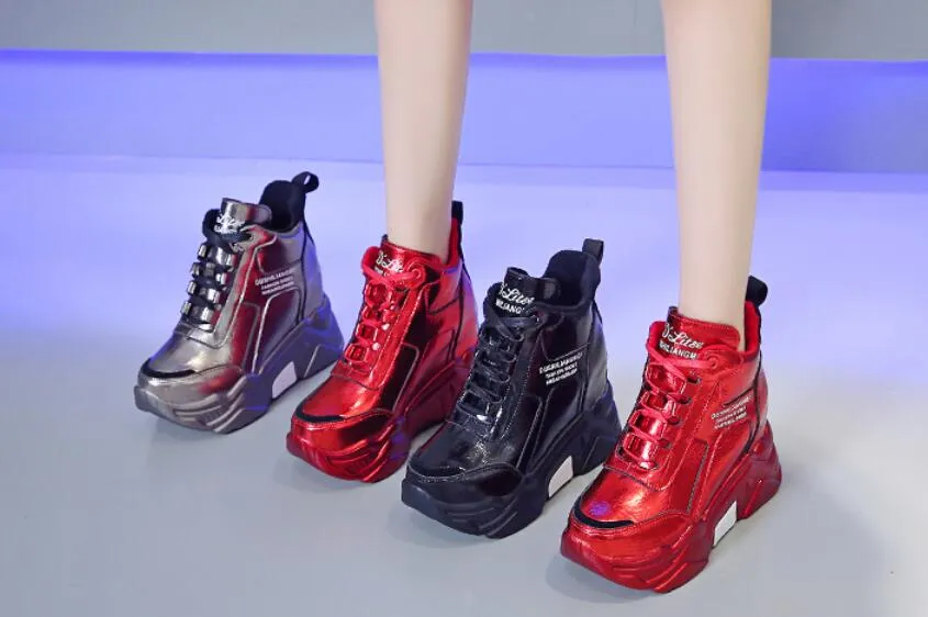 Freizeitschuhe Qualität Chunky Platform Outdoor Sneakers Frauen Winter Warm Super High Heels Frau Höhe erhöhen Stiefel_voghion.com