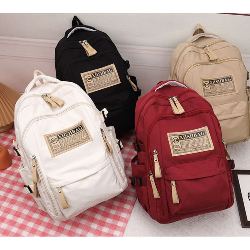 Korean Version Of Large-capacity Simple Color Solid Middle School Students, College Students Backpacks_voghion.com