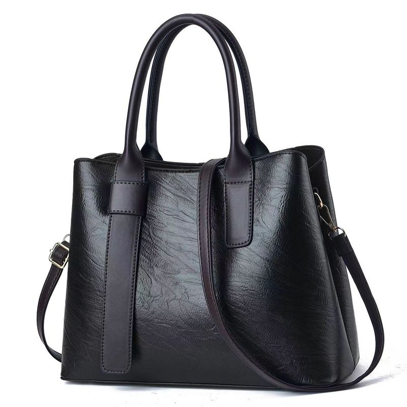 Textured handbag European and American classic large-capacity shoulder messenger women's bag_voghion.com