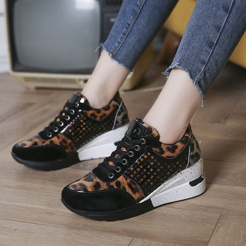 SH Wedge Mesh Platform Solid Color Thick Bottom Zipper Vulcanized Shoes for Women's Sneakers atos De Mujer SB152_voghion.com