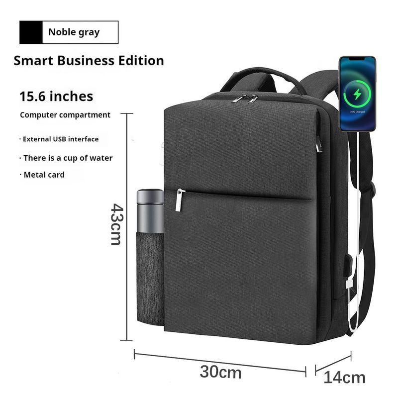 Herren Business Freizeit Outdoor Studentenrucksack Damen Computer Rucksack Schwarz Wasserdicht 16 Zoll_voghion.com