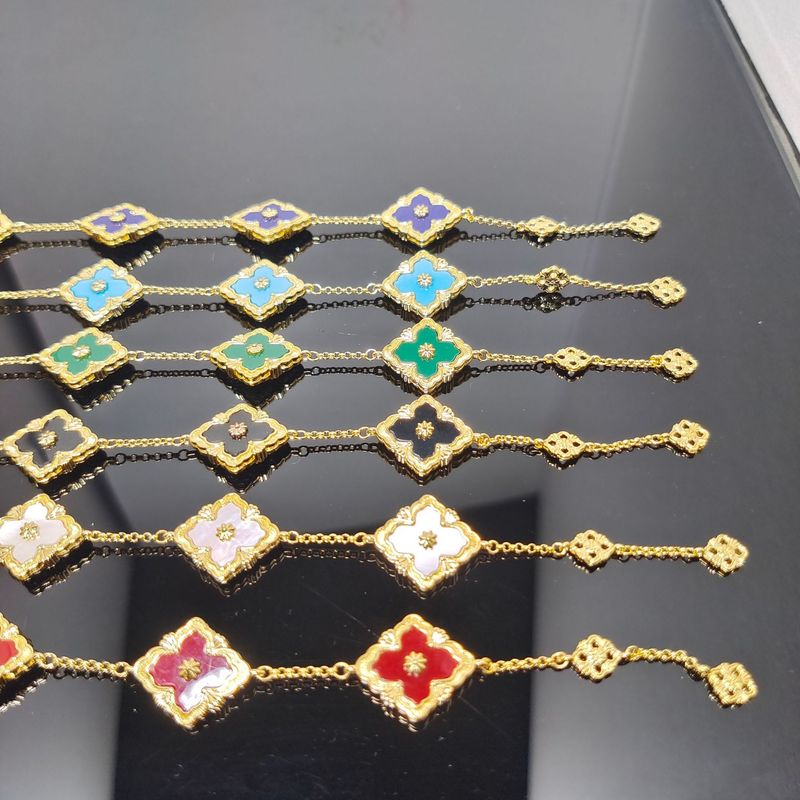 Bubu Family Vierblättriges Kleeblatt Doppelseitiges Beimu mit Dia Five Wer Armband V High Edition Damen vergoldet_voghion.com