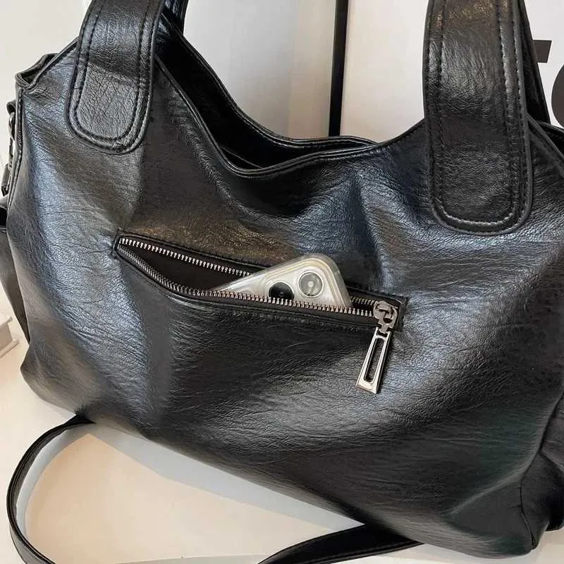 Sacs à bandoulière à compartiment intérieur souple 2024 de haute qualité aux couleurs contrastées pour femmes Mode Fermeture éclair Pu Femmes_voghion.com