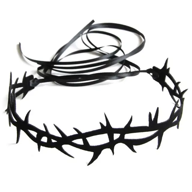 Gargantilla de espinas de moda para mujer, collar de encaje sexy vintage con colgantes, accesorios de joyería gótica para el cuello._voghion.com