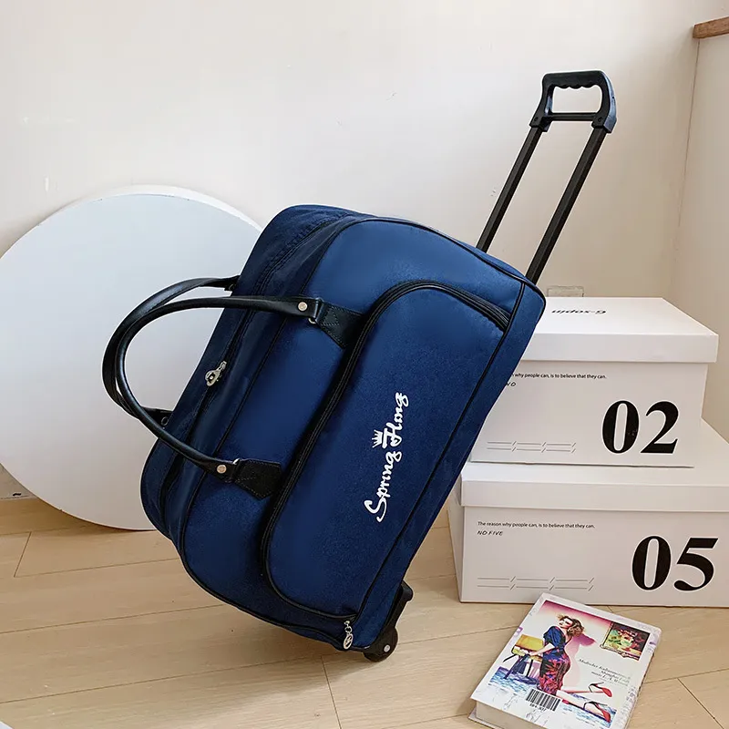 Large Capacity Trolley Handbag Foldable Thickened Wearresistant Boarding Case Home Storage Travel Convenient Bag_voghion.com