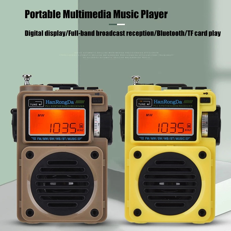 Full Band Digitale Radio Draagbare Subwoofer Radio Geluidskwaliteit Bluetooth TF Kaart Nummerweergave Radio HRD-701 Radio_voghion.com