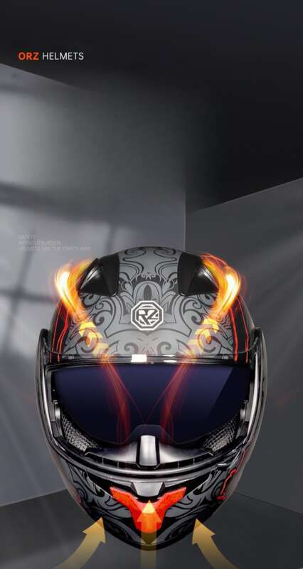 Orz Small Shell Faceless Motorrad Doppellinse, Männer und Frauen, Vier-Jahreszeiten-Motorrad, Kreuzfahrthelm, Groß_voghion.com