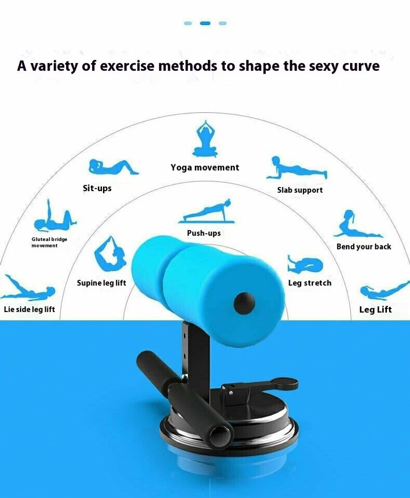 Sit up assist device, fixed suction cup type abdominal roller, waist and abdomen reduction exercise, home fiess_voghion.com