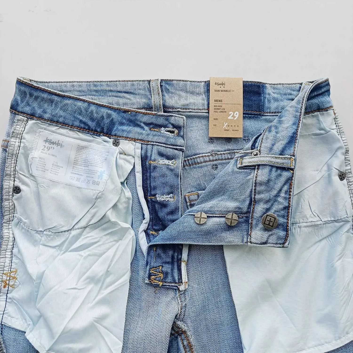 Black Blue Fashion Men KSUBI Cross Jeans Brand High Street Hole Trend Low Rise Skinny Denim Pants Ripped Frayed_mkmklike.com