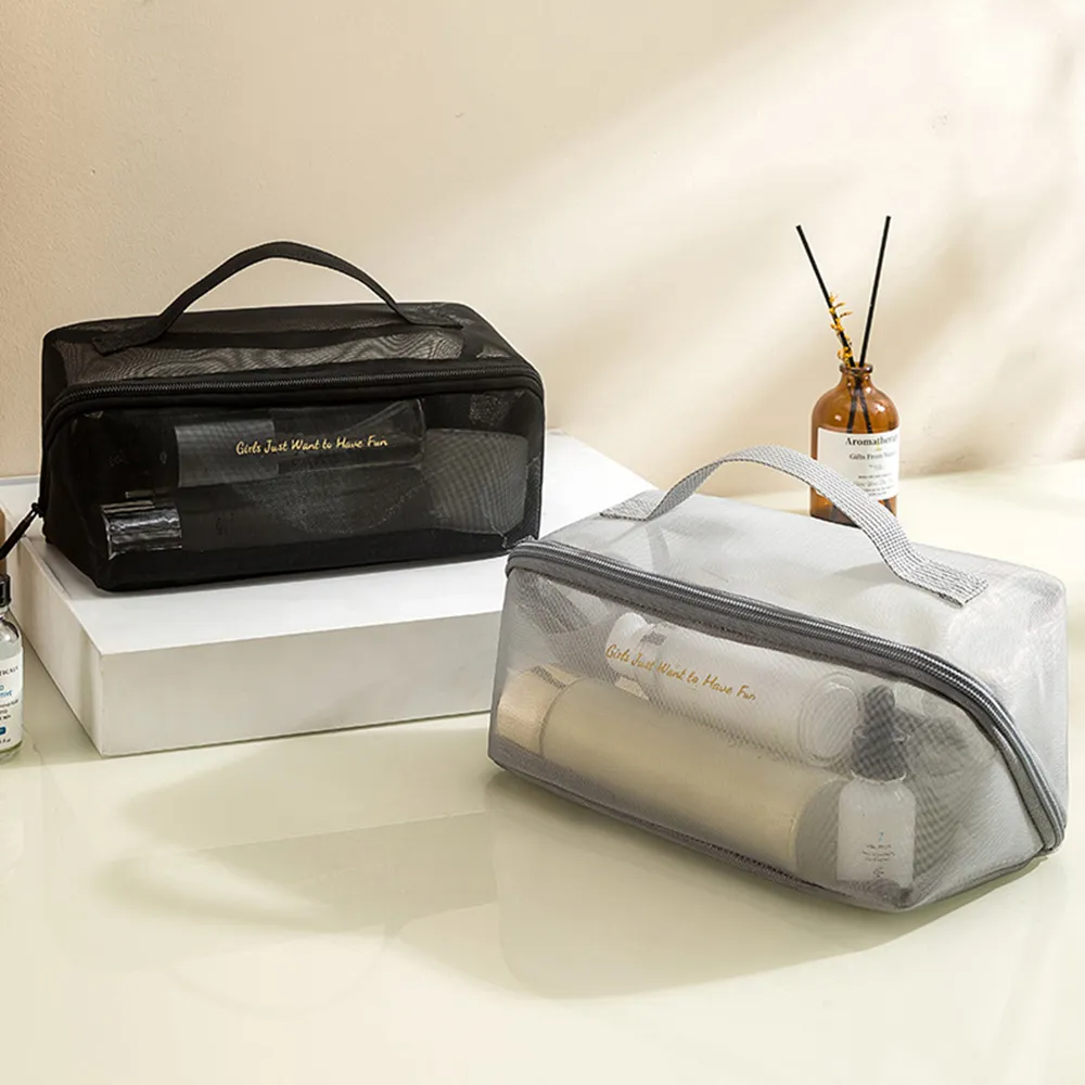 Zipper Transparent Mes Makeup Large Capacity Make Up Toiletry Was Bags Women Travel Portable Cosmetic Bag Storage_voghion.com