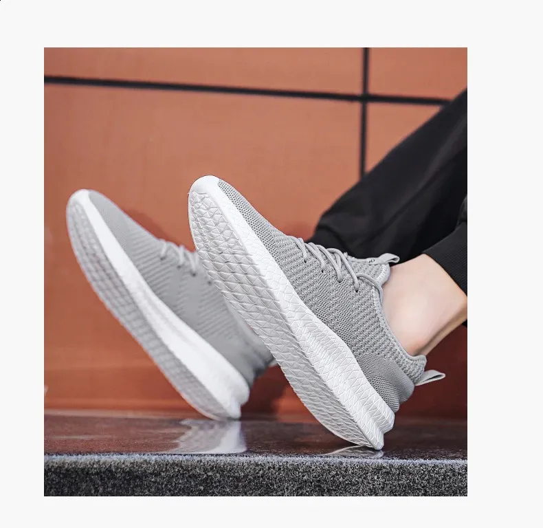 Baskets décontractées printemps-été tendance et confortables en maille pour hommes, chaussures Zapatos Hombre, grande taille 36-46 250122_voghion.com