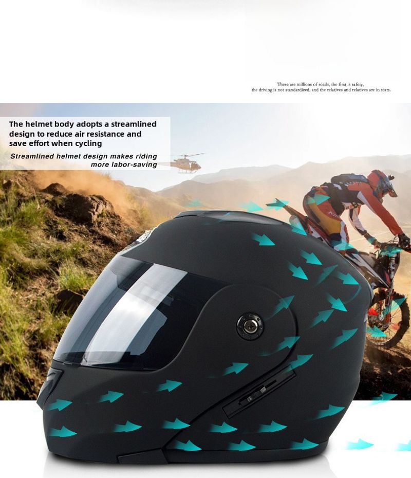 Casque de moto électrique à double lentille pour hommes et femmes, quatre saisons, Bluetooth, tendance et cool_voghion.com