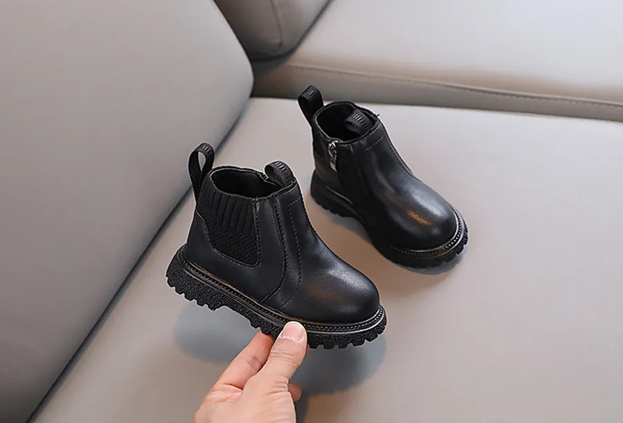 Fashion Kids PU Leather New Winter Children's Shoes Kidsnest Boys Girls Anti Slip Foot Warmer Toddler Snow Boots Size US_voghion.com