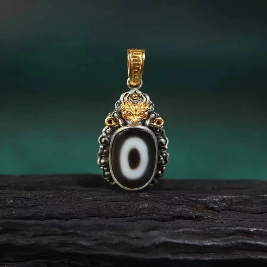 Kolye Kolye RetroSen Sier Renk El Yapımı Kakma Kolye Tibet Tek Göz Büyük Pengbird Vintage Etnik Stil Takı_voghion.com