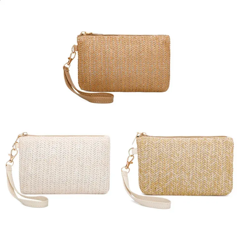 Mode Damen Armband Weben Tasche Frauen Täglich Geld Telefon Kupplung Stroh Woven Geldbörse Sommer Strand Brieftasche Bolsa_voghion.com