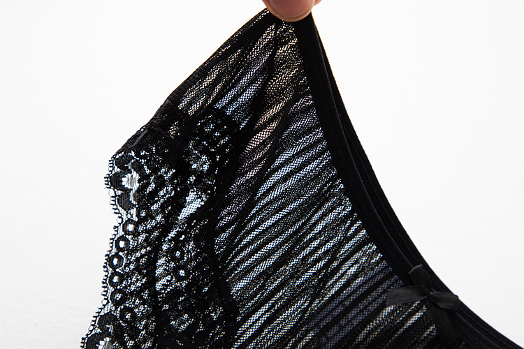 Vêtements pour femmes nouveaux sous-vêtements en dentelle transparente sous-vêtements pour filles sexy taille basse maille couleur unie bord en dentelle slips_voghion.com