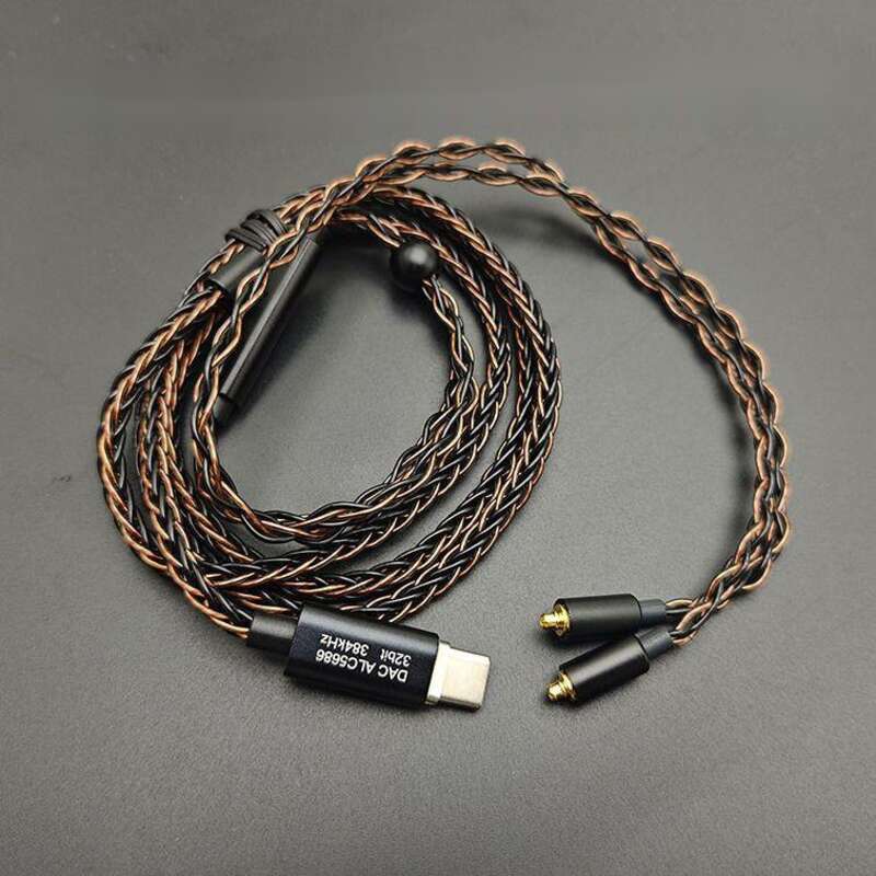 Typec ALC5686 Decoding Fever HIFI Copper Silver Mixed Coding Line Control Call MMCX Headphone Upgrade Cable_voghion.com